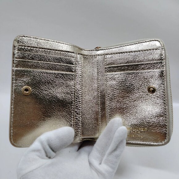 Authentic Saint Laurent Wallet Gold Leather mn302-021526 - Picture 5 of 9